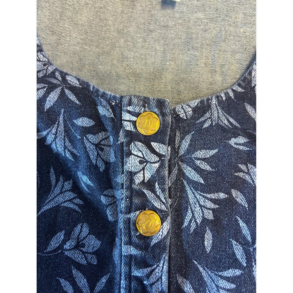Draper‎ James Blue Floral Sleeveless Button Front Denim Dress 4 Country Cottage - Picture 9 of 9